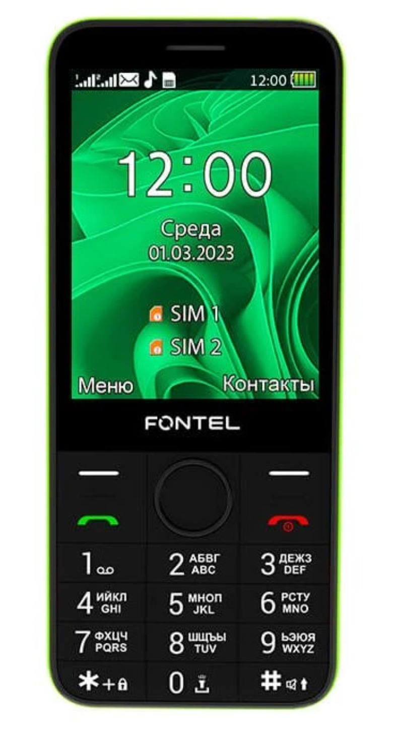 Мобильный телефон Fontel FP320 цвет черно-зеленый