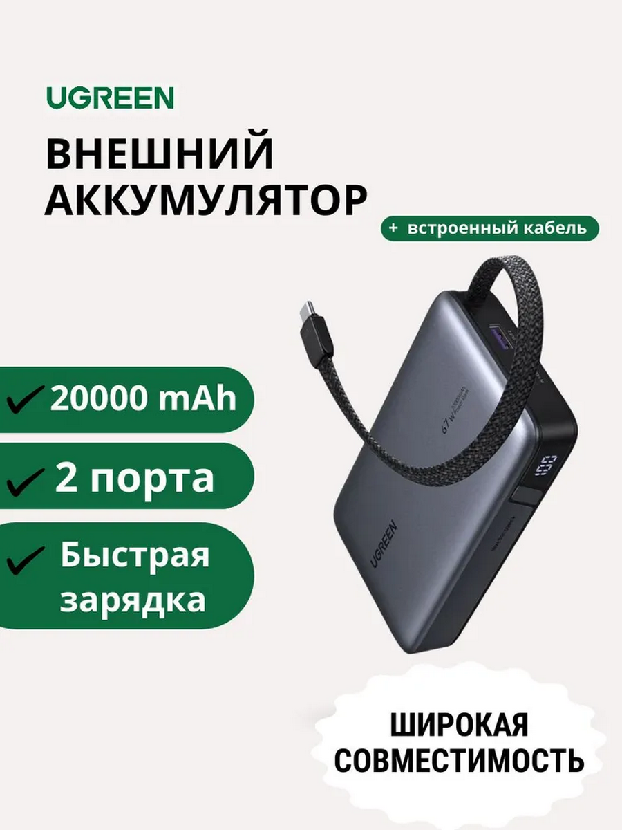 UGREEN PB550 (85166B) 67W 20000mAh USB-C