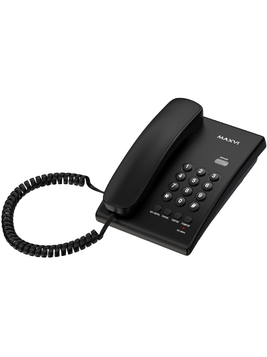 Проводной телефон Maxvi CS-02 black