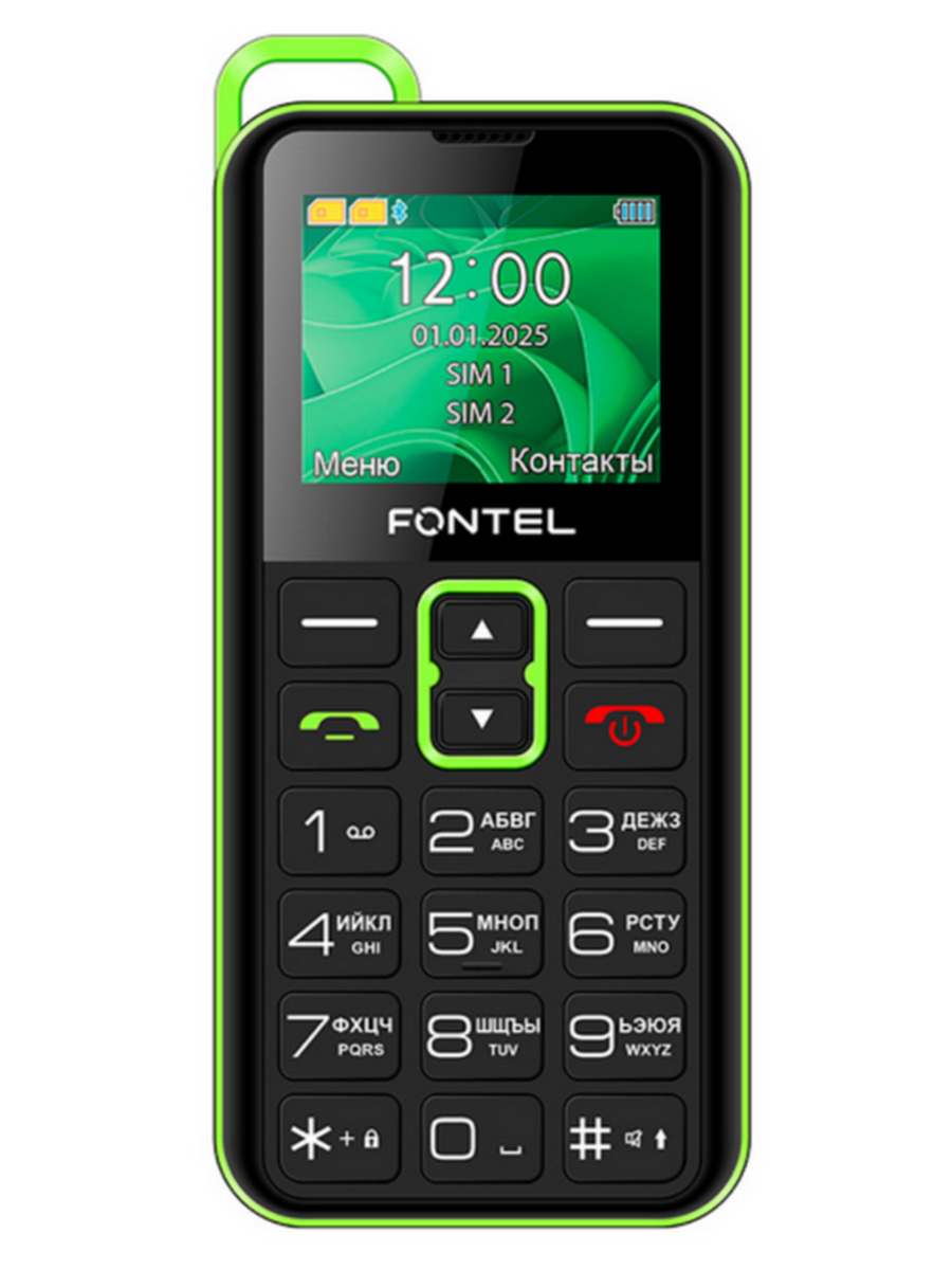 Мобильный телефон Fontel FP110 цвет черно-зеленый