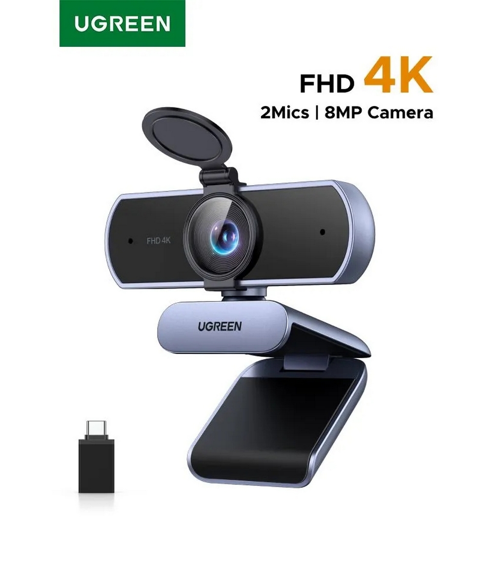 Веб-камера UGREEN CM831 (65381) 4K Ultra HD USB-C&USB-A Web Camera 1080P Microphone серый космос