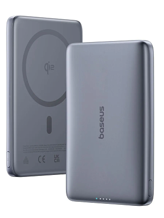 Внешний аккумулятор Baseus PicoGo 10000mAh 27Вт Space Grey AM41 Ultra-Slim Qi2 Magnetic