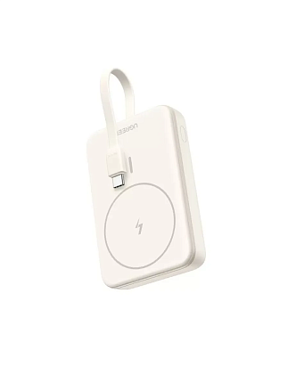Внешний аккумулятор UGREEN PB760 (35341) 10000mAh Mini Magnetic Wireless 20W с кабелем USB-C белый