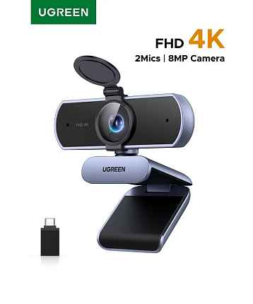 Веб-камера UGREEN CM831 (65381) 4K Ultra HD USB-C&USB-A Web Camera 1080P Microphone серый космос