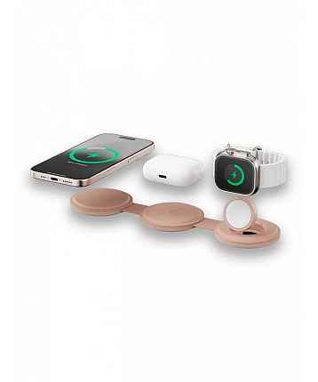 БЗУ Satechi ST-QTG31R Qi2 OntheGo 3-in-1 Wireless нежно-розовый