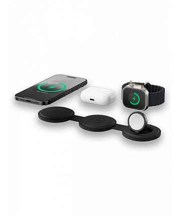 БЗУ Satechi ST-QTG31K Qi2 OntheGo 3-in-1 Wireless чёрный