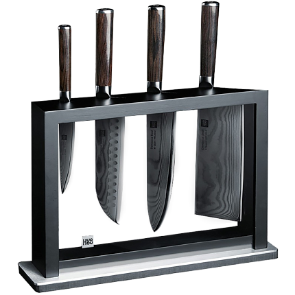 Huo Hou Set of 5 Damascus Knife Sets 4+1